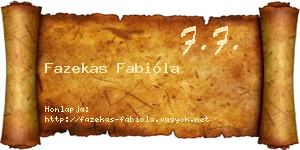 Fazekas Fabióla névjegykártya